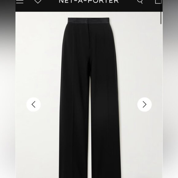 NENSI DOJAKA  BNWOT Satin-trimmed crepe wide-leg pant Made in Italy M - Picture 15 of 16